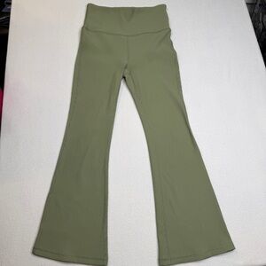 Athleta Elation Rib Crop Flare- Eucalyptus Olive